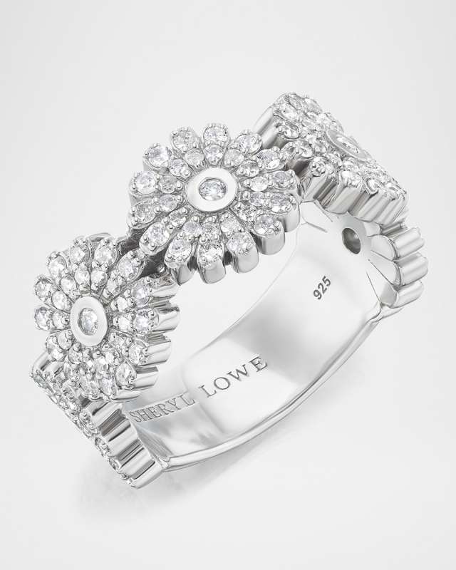Diamond Daisy Band Ring